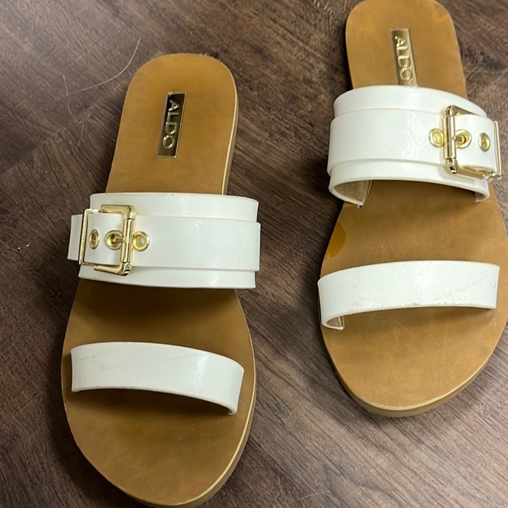 Aldo size 7.5 white sandals. Lightly worn.